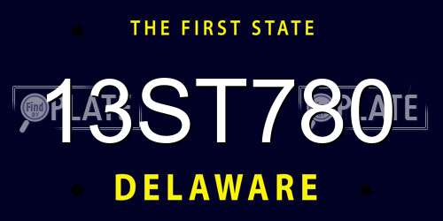 13ST780 Delaware License Plate