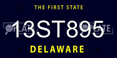 13ST895 Delaware License Plate