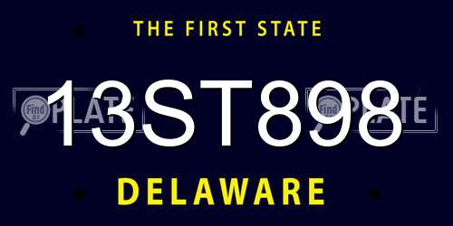 13ST898 Delaware License Plate