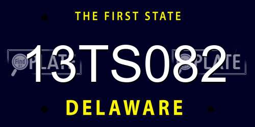 13TS082 Delaware License Plate