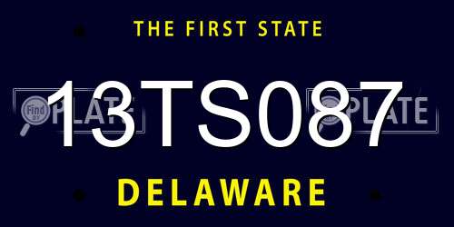 13TS087 Delaware License Plate