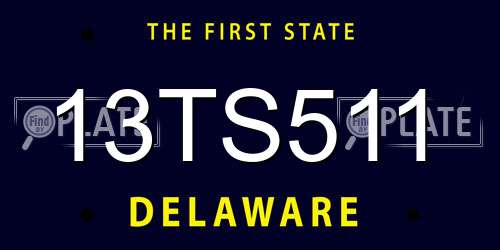 13TS511 Delaware License Plate