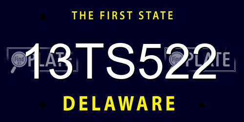 13TS522 Delaware License Plate