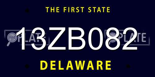 13ZB082 Delaware License Plate