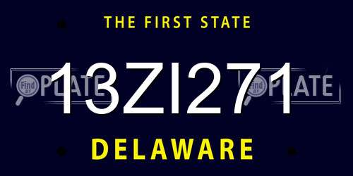 13ZI271 Delaware License Plate