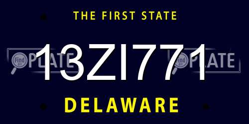 13ZI771 Delaware License Plate