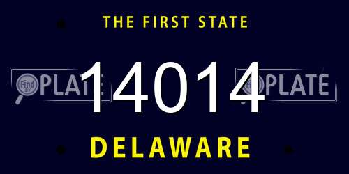 14014 Delaware License Plate