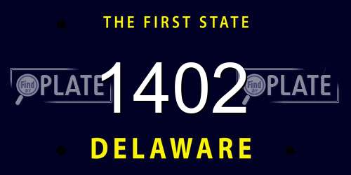 1402 Delaware License Plate