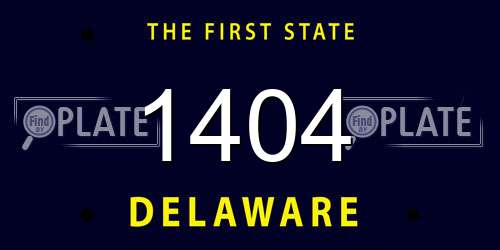 1404 Delaware License Plate