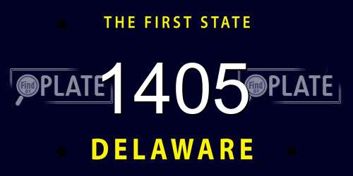 1405 Delaware License Plate