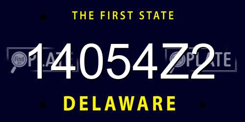 14054Z2 Delaware License Plate