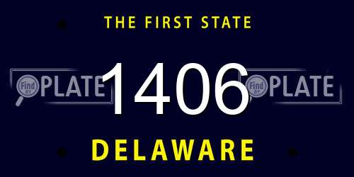 1406 Delaware License Plate