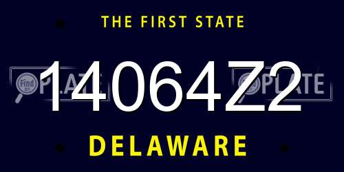 14064Z2 Delaware License Plate