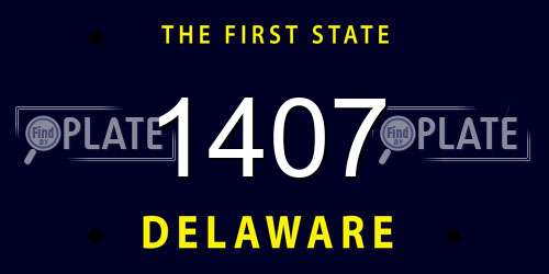 1407 Delaware License Plate