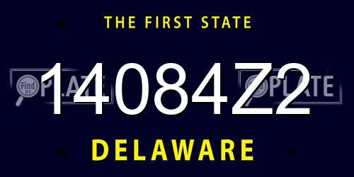14084Z2 Delaware License Plate