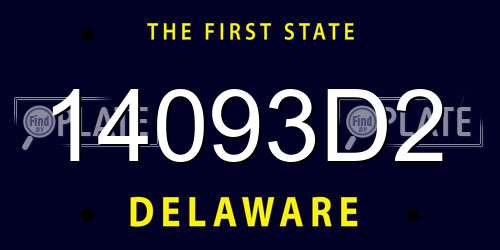 14093D2 Delaware License Plate