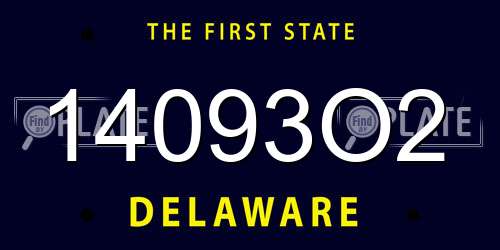 14093O2 Delaware License Plate