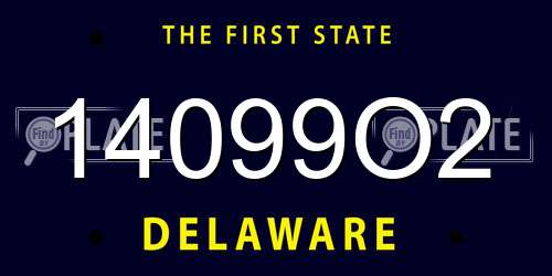 14099O2 Delaware License Plate