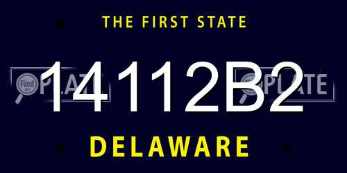 14112B2 Delaware License Plate