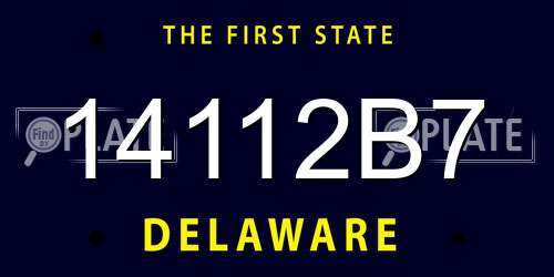 14112B7 Delaware License Plate