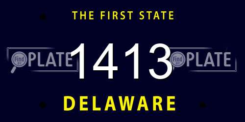1413 Delaware License Plate