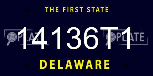 14136T1 Delaware License Plate