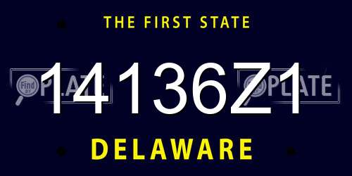 14136Z1 Delaware License Plate
