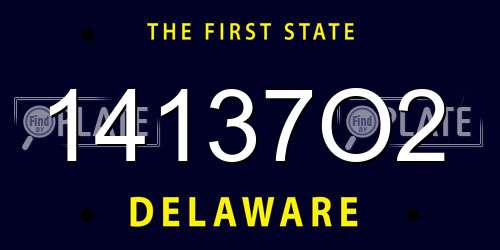 14137O2 Delaware License Plate