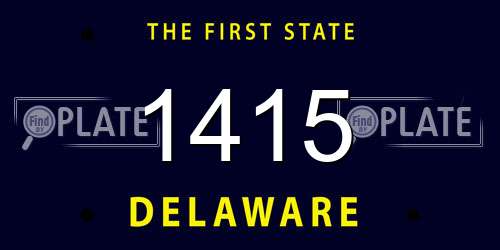 1415 Delaware License Plate