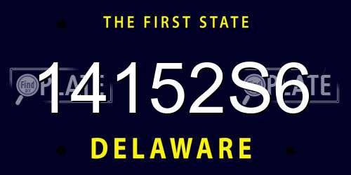 14152S6 Delaware License Plate