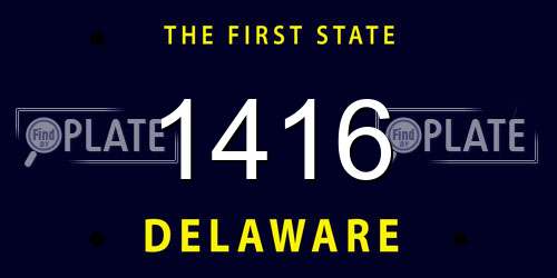 1416 Delaware License Plate