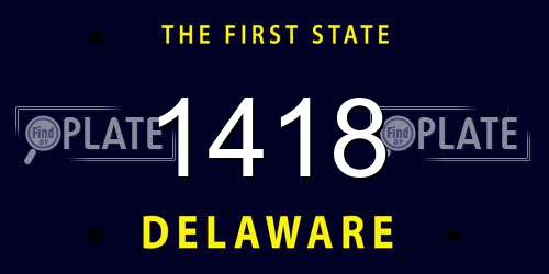 1418 Delaware License Plate