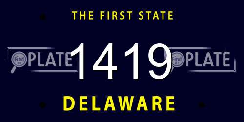 1419 Delaware License Plate