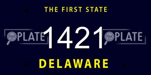 1421 Delaware License Plate