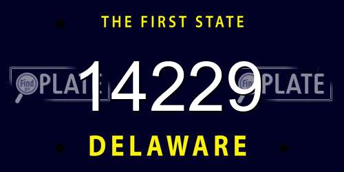 14229 Delaware License Plate