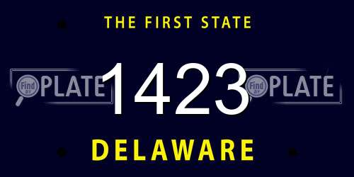 1423 Delaware License Plate