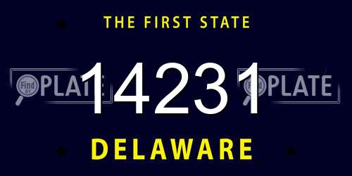 14231 Delaware License Plate