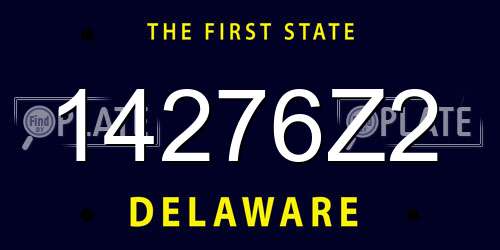 14276Z2 Delaware License Plate