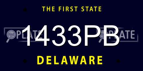 1433PB Delaware License Plate