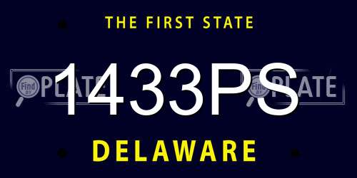 1433PS Delaware License Plate