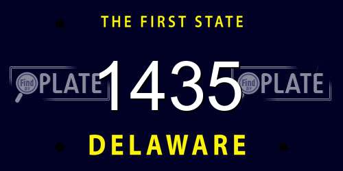 1435 Delaware License Plate