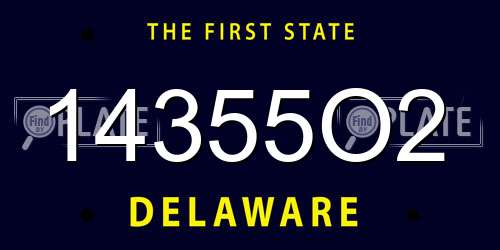 14355O2 Delaware License Plate