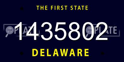 1435802 Delaware License Plate