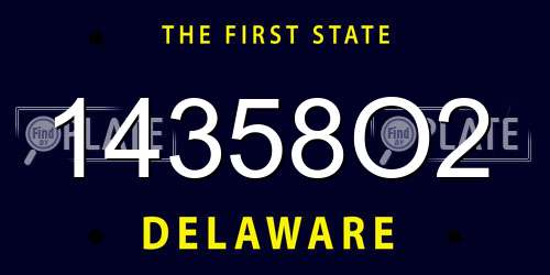 14358O2 Delaware License Plate