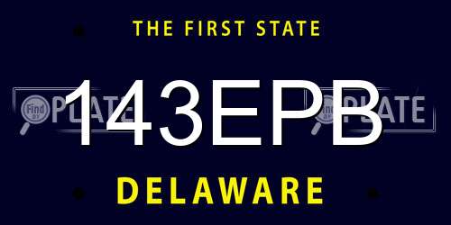 143EPB Delaware License Plate