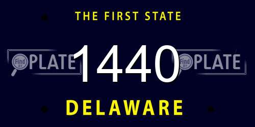 1440 Delaware License Plate