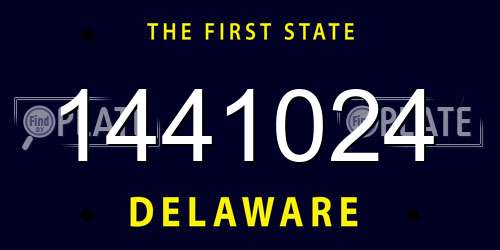 1441024 Delaware License Plate