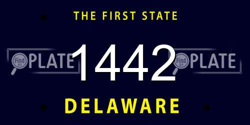 1442 Delaware License Plate