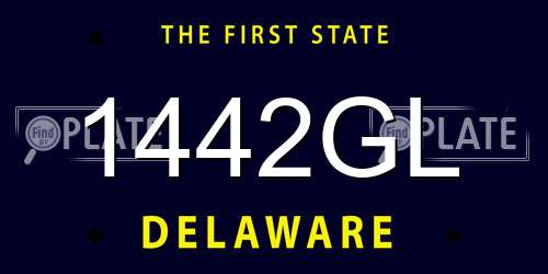 1442GL Delaware License Plate