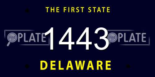 1443 Delaware License Plate